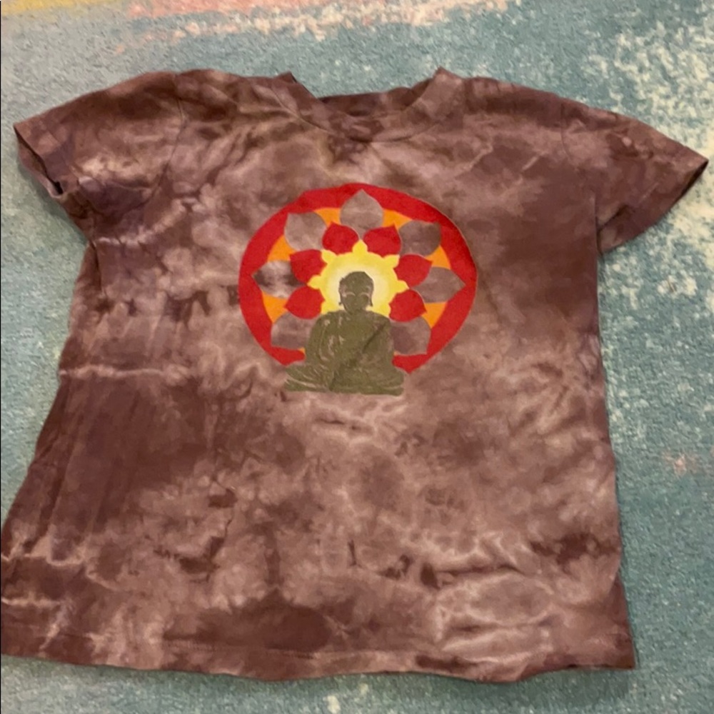Lucky Brand Brown tie dye Buddha TShirt 4/5